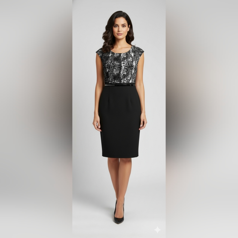 Connected Apparel Shift dress with Belt